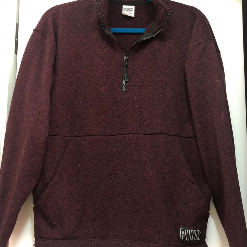 PINK maroon Quarter Zip